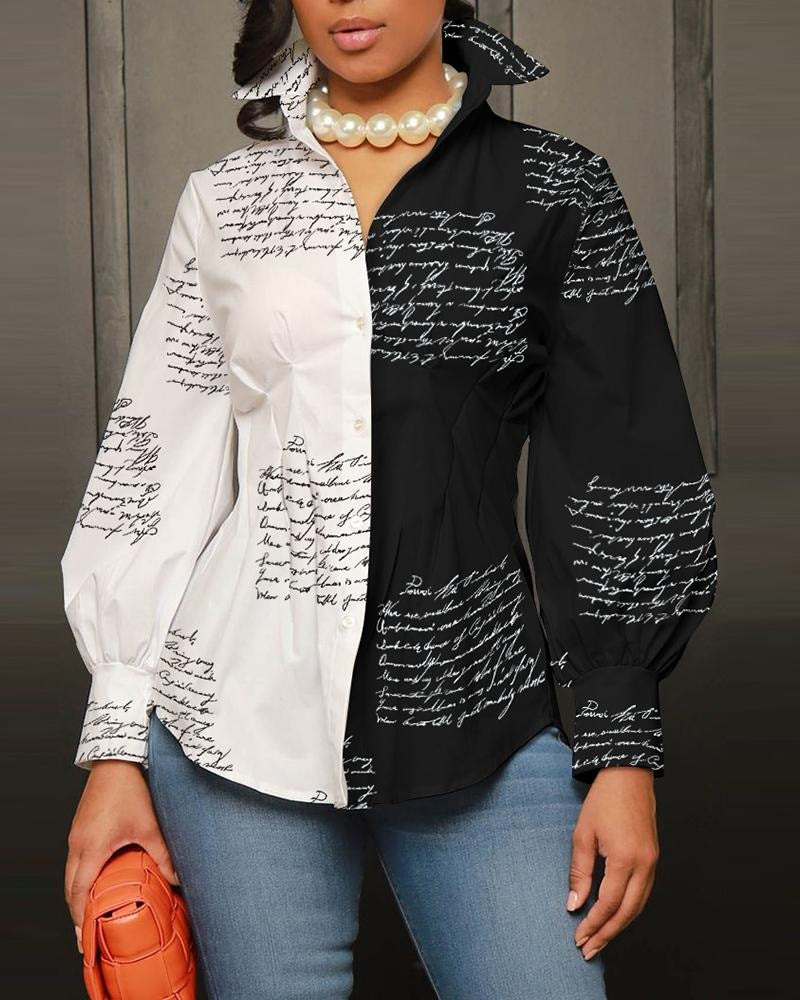 Damen modische Bluse mit geometrischem Design R&B
