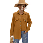 Damen Komfortable Overshirtjacke mit aufgesetzten Taschen und Knopfleiste R&B