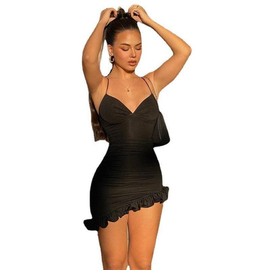 Damen Elegantes Minikleid mit raffinierter Rüschendetail R&B