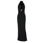 Damen Elegantes Halter-Maxikleid mit verführerischem Ausschnitt R&B