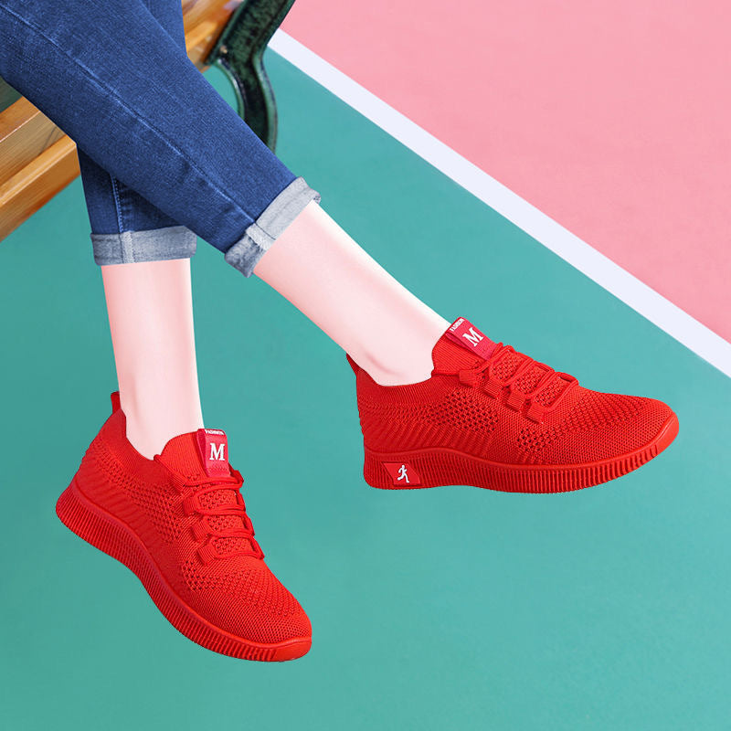 Damen Sportliche Sneaker mit atmungsaktiver Mesh-Oberfläche und elastischem Design R&B