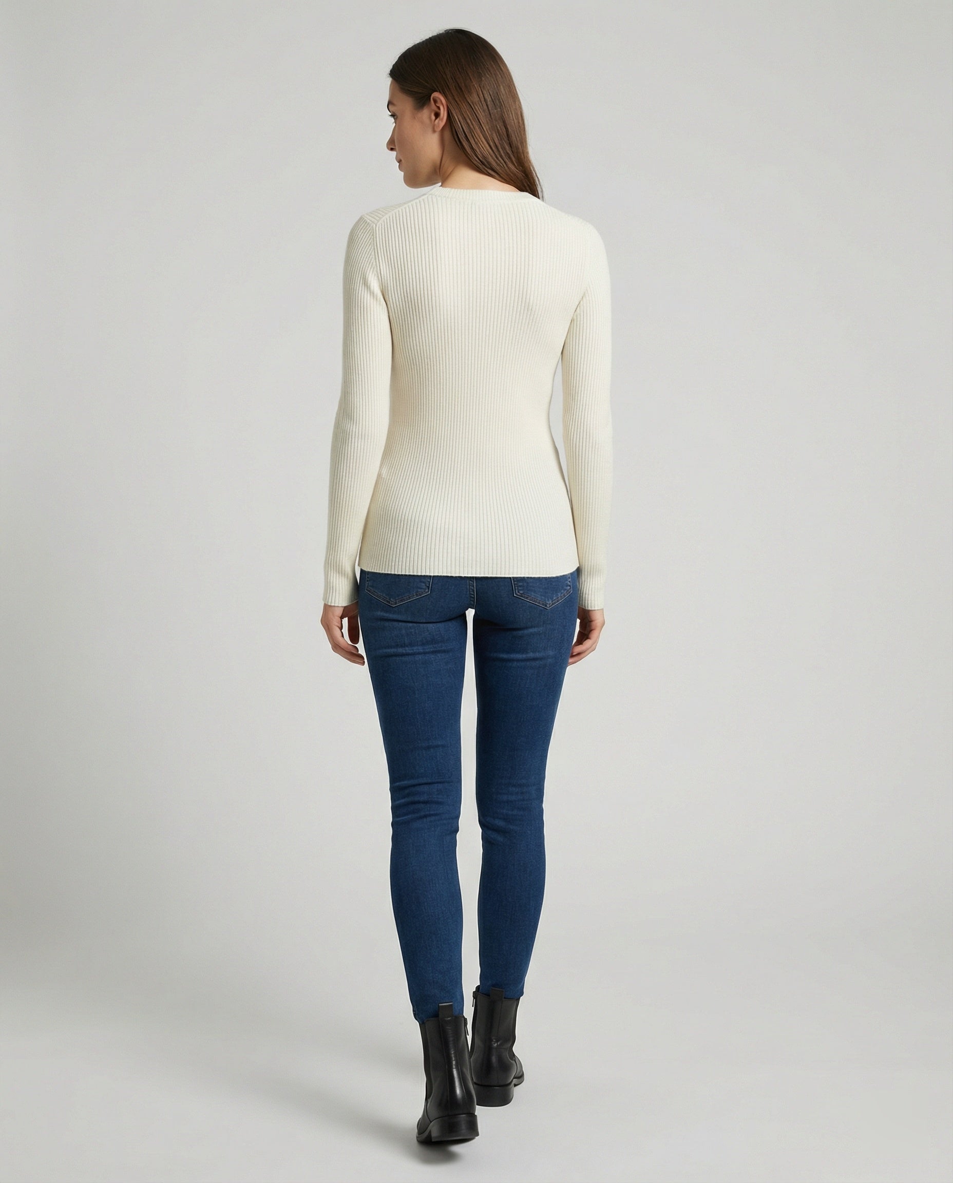Damen Strickpullover Langarm Rundhals Casual Herbst Oberteil Einfarbig