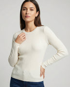 Damen Strickpullover Langarm Rundhals Casual Herbst Oberteil Einfarbig