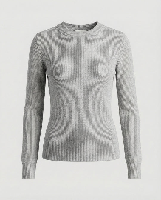 Damen Strickpullover Langarm Rundhals Casual Herbst Oberteil Einfarbig