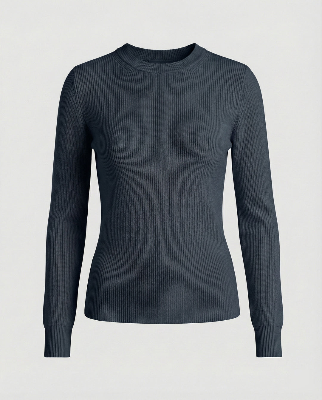 Damen Strickpullover Langarm Rundhals Casual Herbst Oberteil Einfarbig
