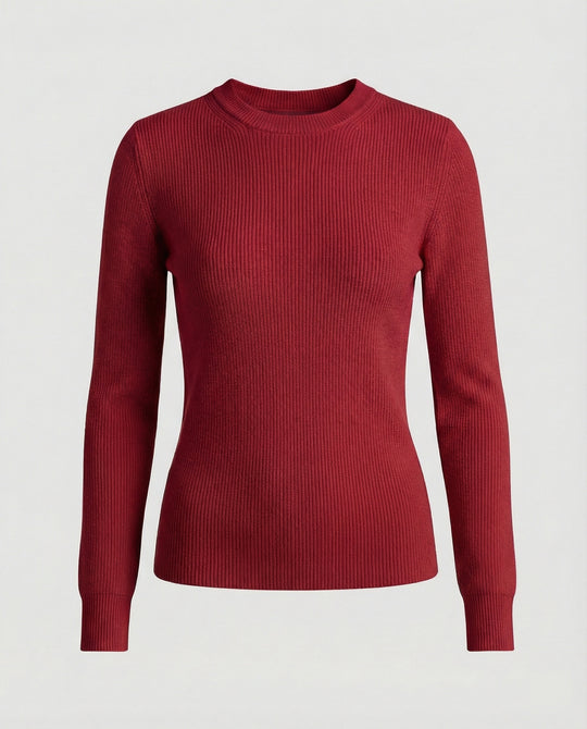 Damen Strickpullover Langarm Rundhals Casual Herbst Oberteil Einfarbig