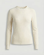 Damen Strickpullover Langarm Rundhals Casual Herbst Oberteil Einfarbig