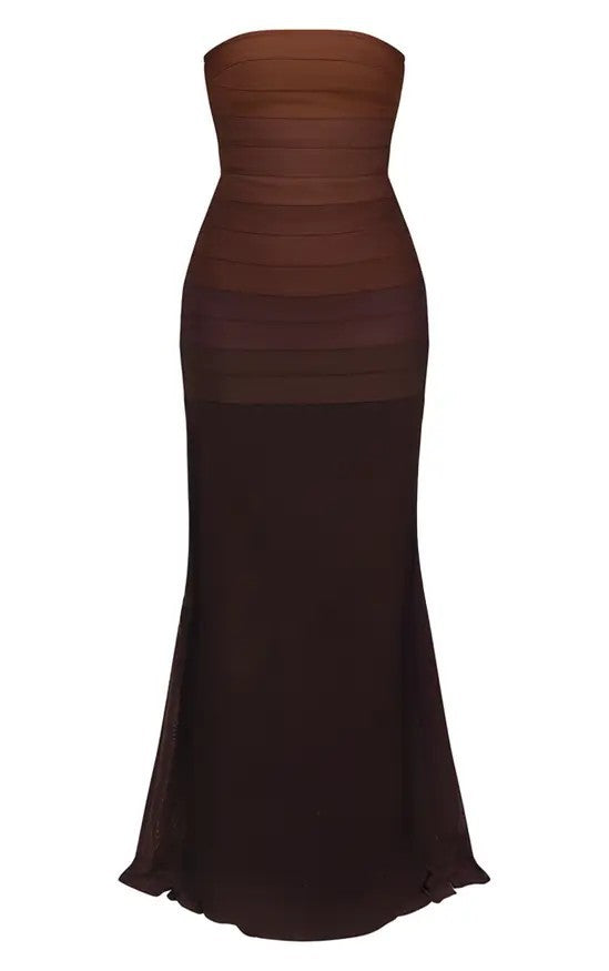 Damen Elegantes strapazierfähiges Maxikleid mit raffiniertem Oberteil R&B