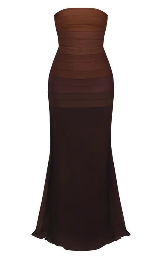 Damen Elegantes strapazierfähiges Maxikleid mit raffiniertem Oberteil R&B