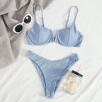 Damen Push-Up Bikini-Set mit elegantem Rippendesign R&B