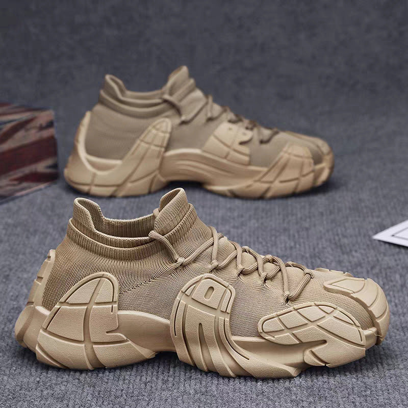 Damen Designer Sneaker mit hohem Kragen und textilförmiger Struktur R&B