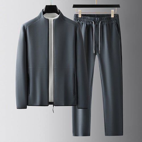 R&B | Trainingsanzug Reißverschlussjacke mit Hohem Kragen Elastischer Bund Lässige Passform