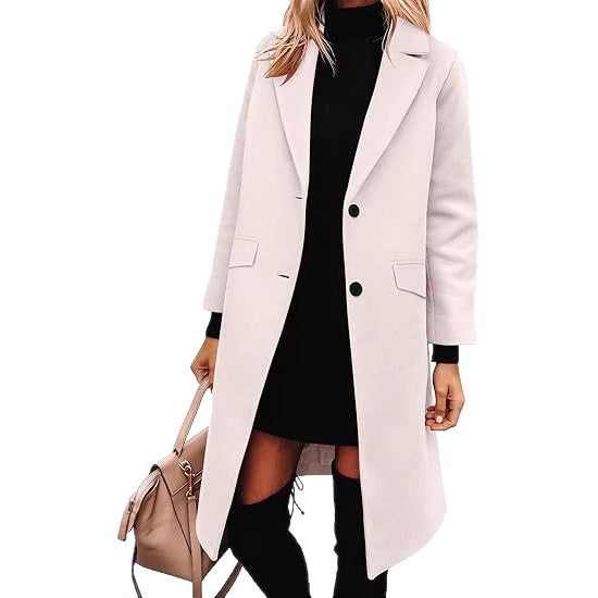 Damen Eleganter Woll-Trenchcoat mit klassischem Revers R&B