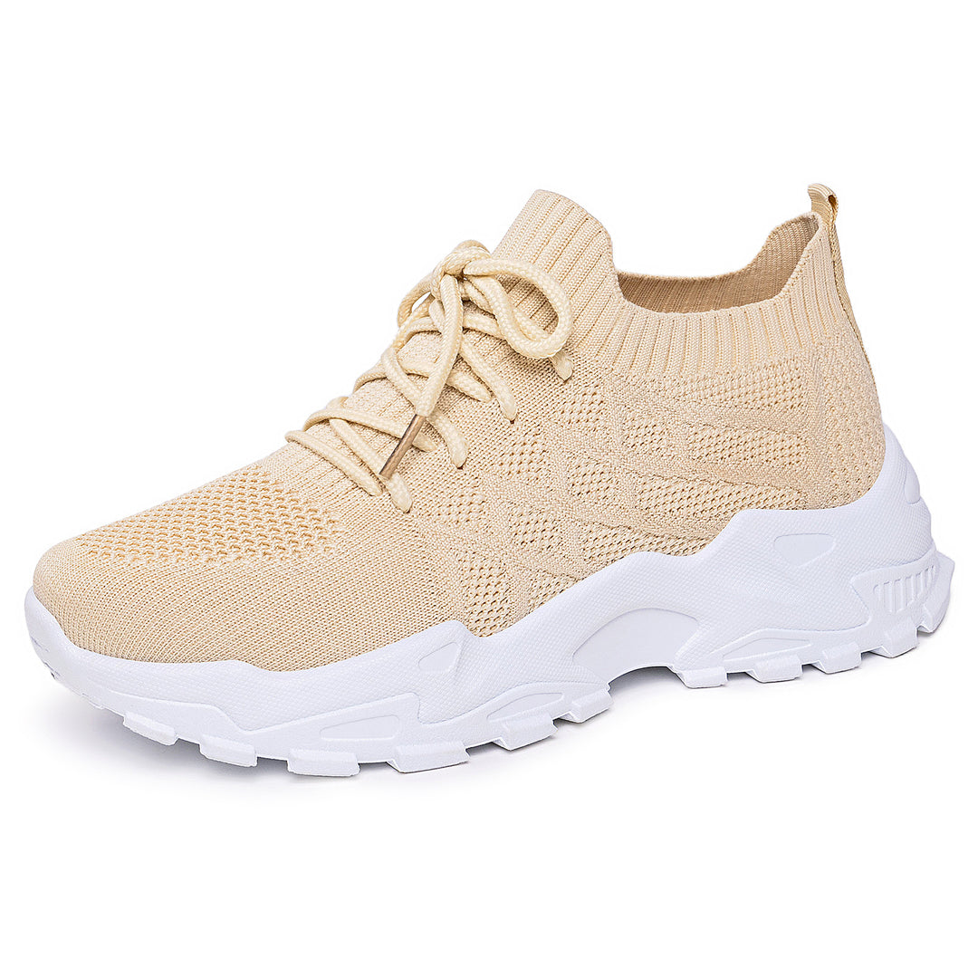 Damen Sportliche Sneakers mit atmungsaktivem Strickdesign R&B