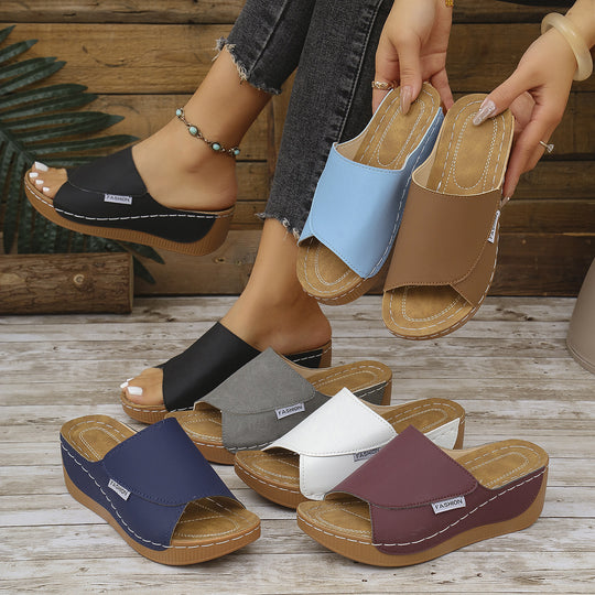 Damen Komfortable Slipper mit modischem Überkreuz-Design R&B