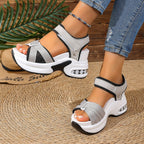 Damen Sportliche Sandalen mit dämpfendem Absatz und verstellbarem Riemendesign R&B