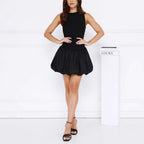Damen asymmetrisches Ballonkleid