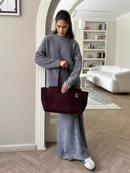 Damen Kuscheliges Strick-Set mit weitem Schnitt R&B