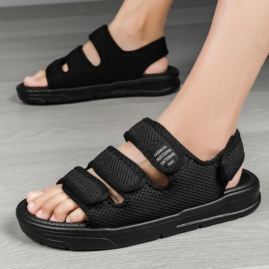 Damen sportliche und atmungsaktive Freizeitsandalen mit verstellbaren Riemen R&B