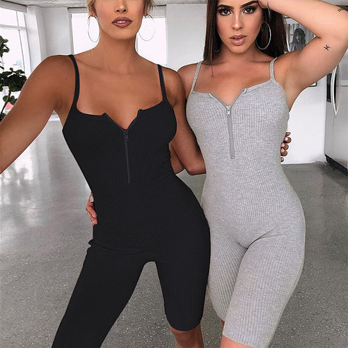 Damen Bodycon-Ripp-Overall R&B