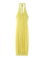Damen Maxikleid mit voluminösem Rüschendesign R&B