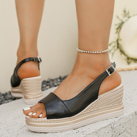 Damen Wedge-Pantoletten mit elegantem Riemen und rutschfester Sohle R&B