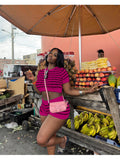 Damen Crop-Top und Shorts Set mit grafischem Muster R&B