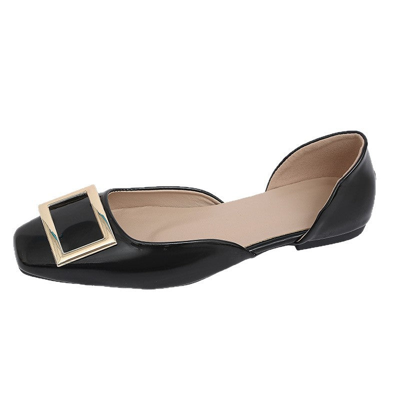 Damen elegante Slip-On Ballerinas mit goldenen Schnallen R&B