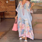 Damen Kaftan mit floralem Design und V-Ausschnitt R&B