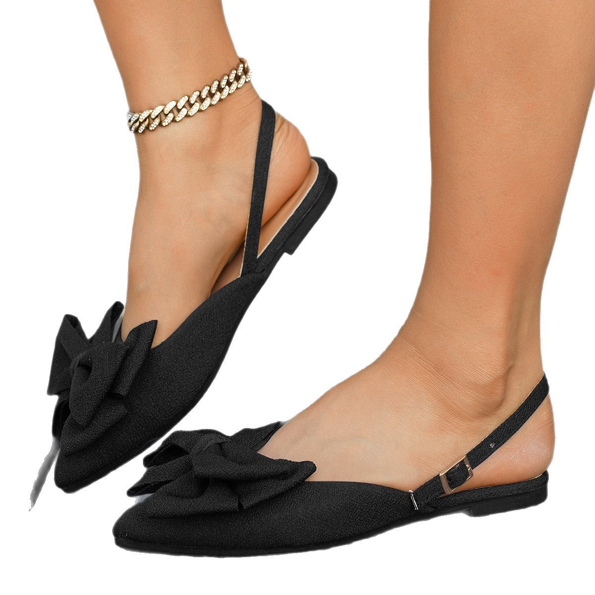 Damen Slingback Pumps mit charmantem Schleifenakzent und eleganter Spitze R&B