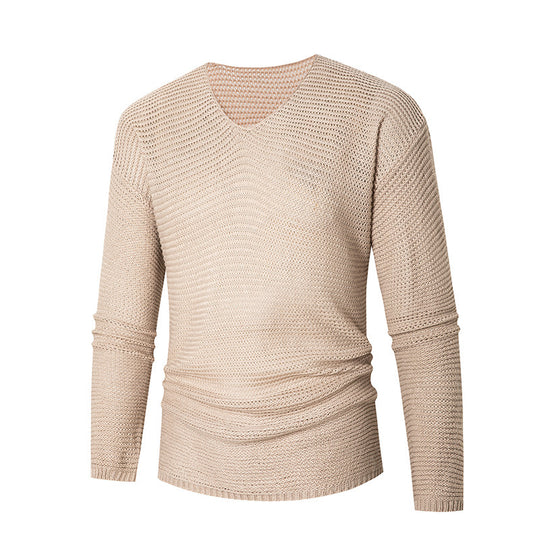 Herren modisches V-Ausschnitt-Strickpullover aus atmungsaktivem Material R&B