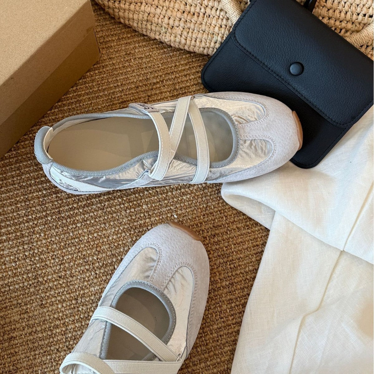 Damen Sportliche Ballerinas mit flexiblem Riemendesign und atmungsaktiver Sohle