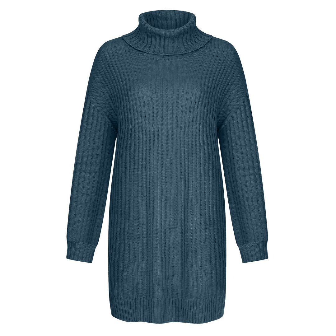 Damen Strickkleid mit hohem Kragen R&B