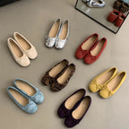 Damen Ballerinas mit glänzender Oberfläche und verspieltem Schleifen-Detail EB