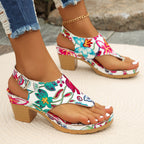 Damen Blumengestaltete Wedge-Sandaletten R&B