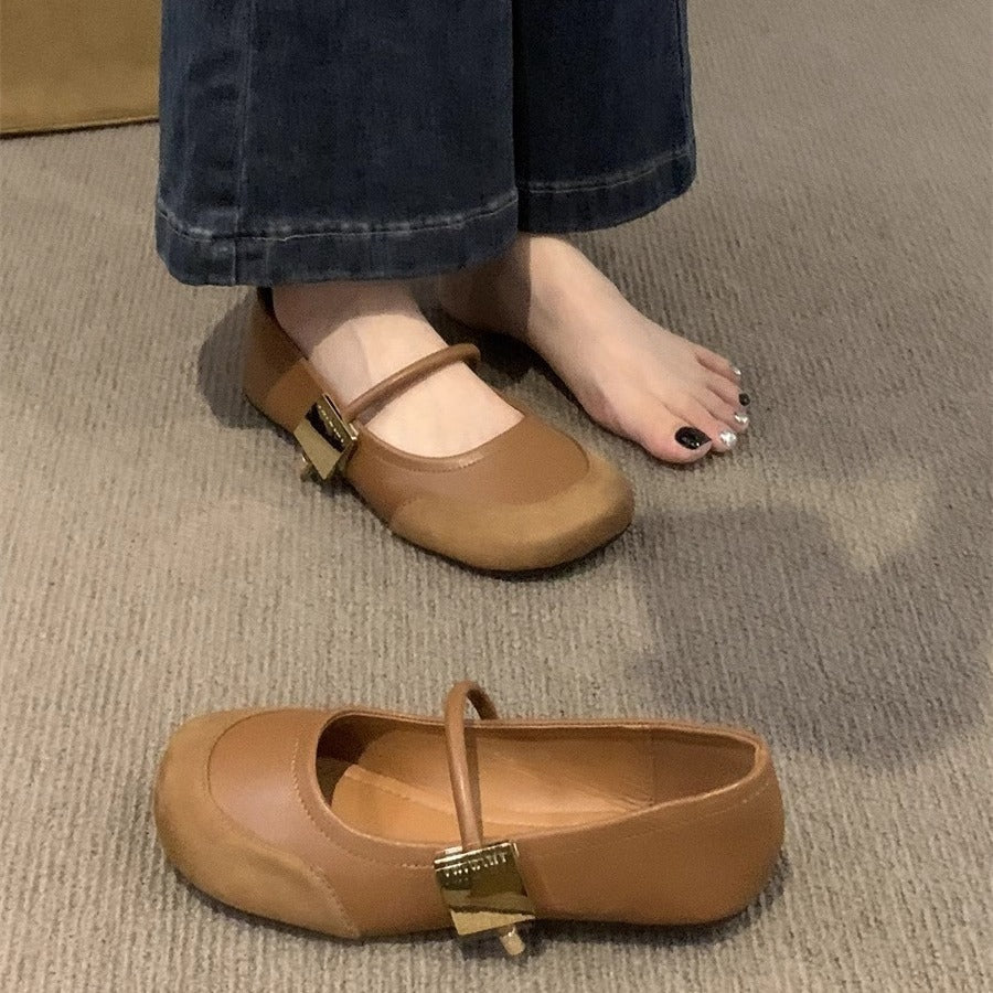 Damen elegante Mary Jane Ballerinas mit modischem Riemchen und bequemer Innenpolsterung R&B
