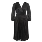Damen Wickelkleid mit elegantem V-Ausschnitt und gerafftem Tailleneinsatz R&B
