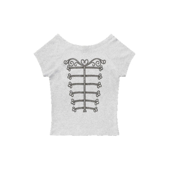 Damen Elegantes T-Shirt mit skulpturalem Design R&B