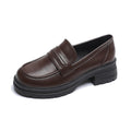 Damen Mokassin-Schuhe mit robustem Plateau und eleganter Schnalle