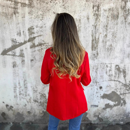 Damen Eleganter Blazer mit animalischem Muster an den Ärmeln R&B