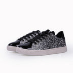 Damen Freizeit Sneakers mit glitzerndem Obermaterial und sportlicher Sohle