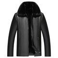 Herren warme Lammlederjacke mit gefüttertem Kragen R&B