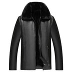 Herren warme Lammlederjacke mit gefüttertem Kragen R&B