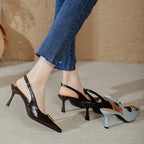 Damen Slingback Pumps mit eleganter Schnallenapplikation