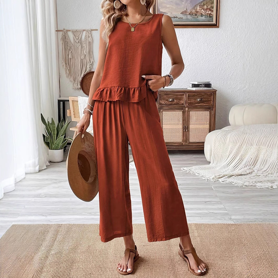 Damen luftiger Overall mit Rüschendetails R&B