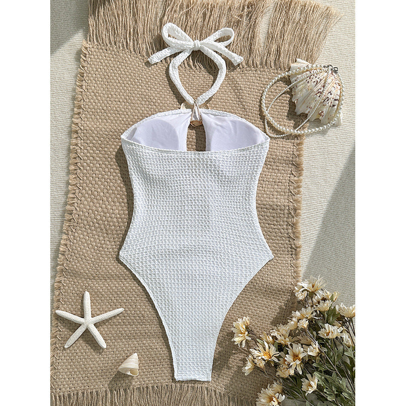 Damen Einteiliger Badeanzug mit glamourösen Cut-Outs und funkelnden Akzenten