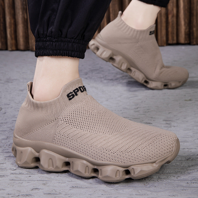 Damen Bequeme Strick-Sneaker mit elastischem Bund R&B