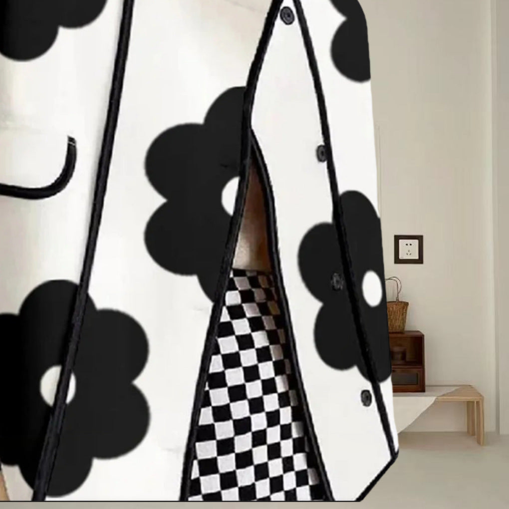 Damen modische Übergangsjacke mit floralem Muster R&B