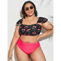 Damen Bikini-Set mit Raffinierter Rüschendetail und Bequemem Hohem Bund R&B