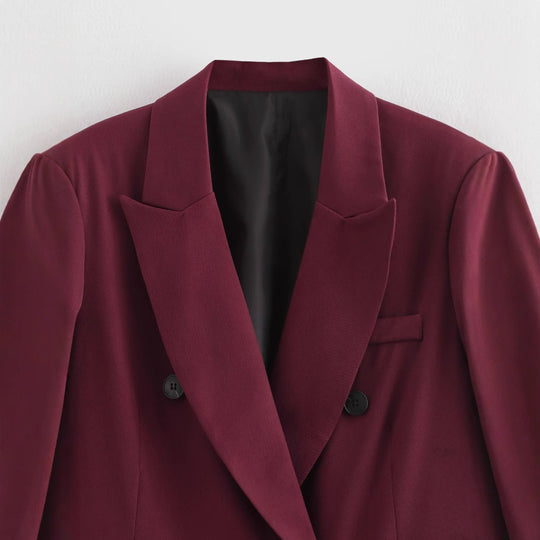 Damen Modische Doppelreiher-Blazerjacke R&B